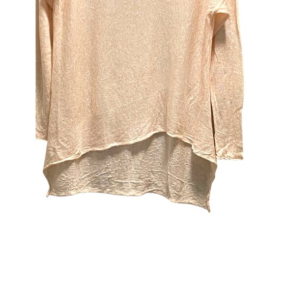 Eileen Fisher Asymmetrical Hem Tencell Wool Blend Sweater Peach Size M Coastal - Picture 5 of 11
